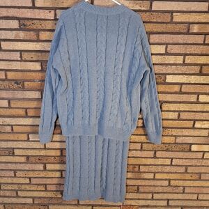 CHARTOU XL Chunky Cable Knit Long Skirt 2 Piece Outfit Sweater Set